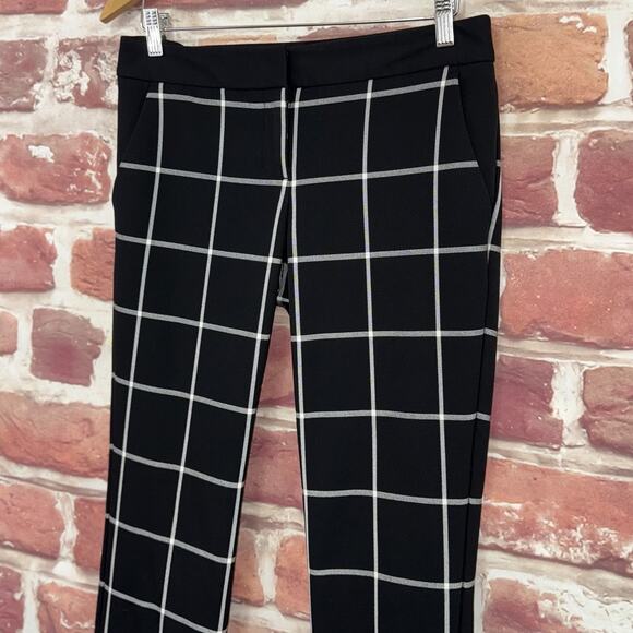 Express Columnist Pants Women's 4 Black Windowpane Plaid Casual Career Trousers - Picture 3 of 8